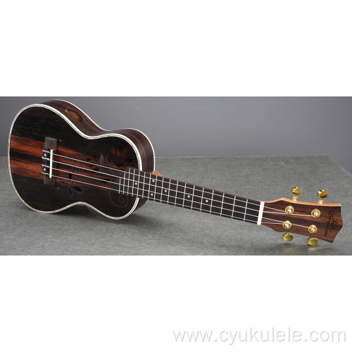 Ebony ukulele custom lettering